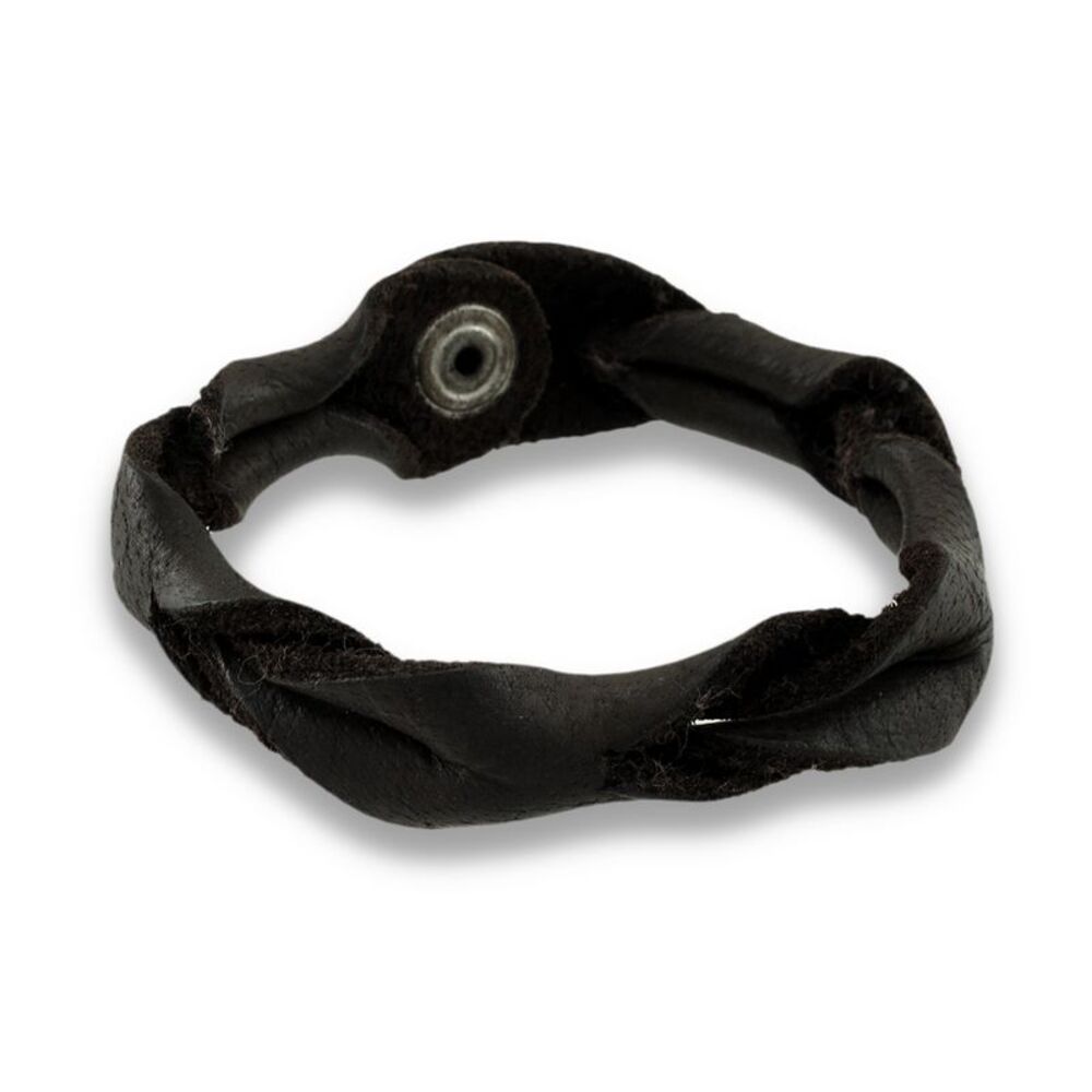 Brown Braided Leather Bracelet